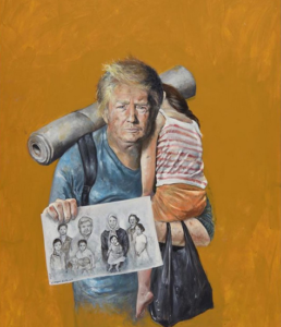 Donald Trump als vluchteling. © Abdalla Al Omari