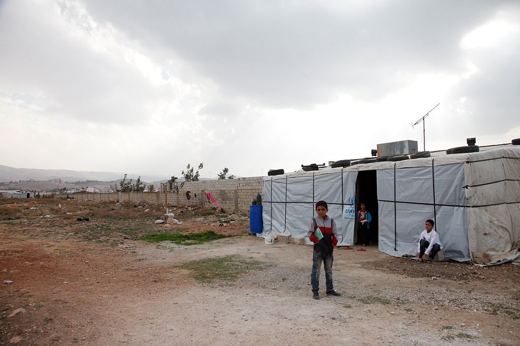 VR installation on refugee camp