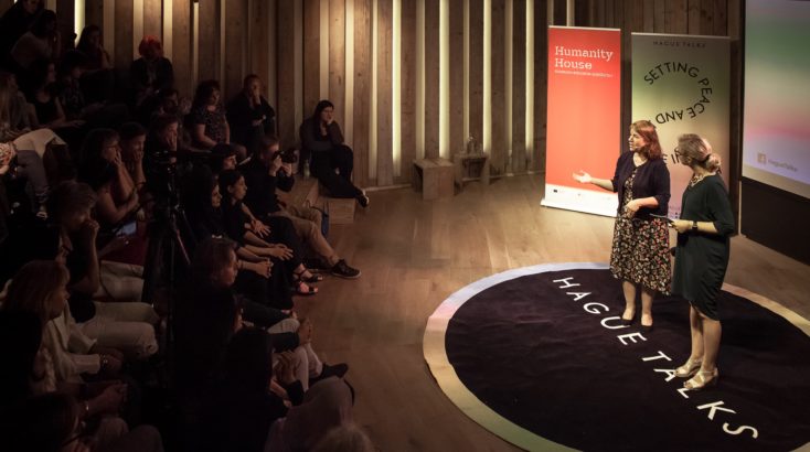Behar Ali at HagueTalks. Five years on: How are women in the Yazidi community rebuilding after IS?’