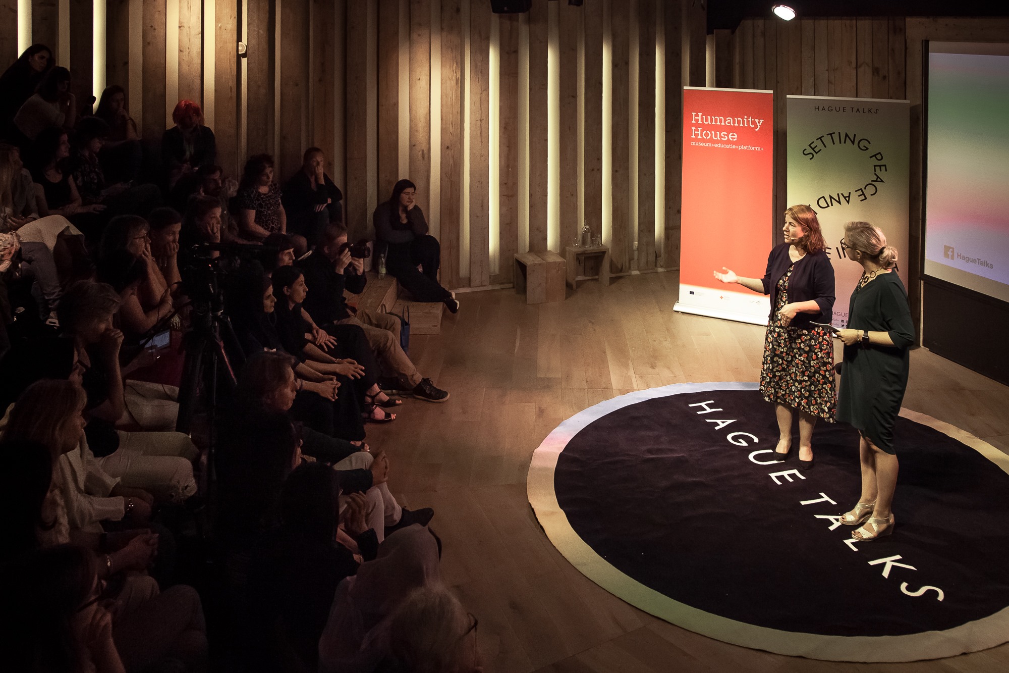 Behar Ali at HagueTalks. Five years on: How are women in the Yazidi community rebuilding after IS?’